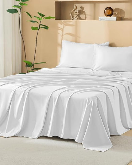 Litanika California King Size Comforter Set with Sheets White - 7 Pieces Bed in a Bag Cal King Boho Tufted Complete Bedding Sets with Comforter, Sheets, Pillowcases & Shams