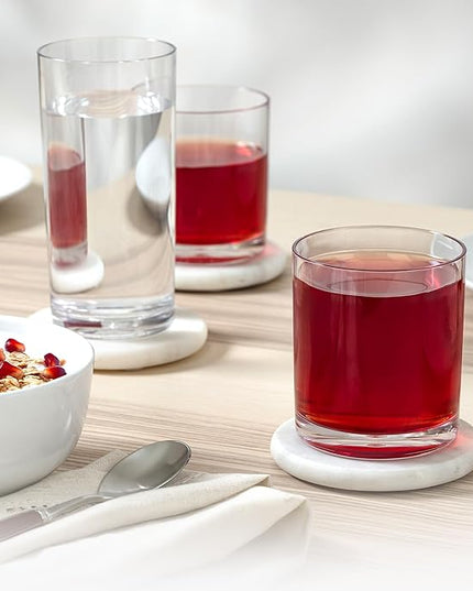 Zulay Kitchen Acrylic Plastic Glasses Drinkware - 16 Piece Unbreakable Drinking Glasses - BPA-Free, Reusable Plastic Tumblers for Home & Outdoors - Stackable, Lead-Free & Dishwasher Safe - (12&16oz)
