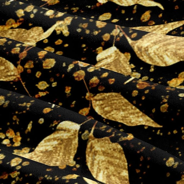 Twin Size Gold Leaves Duvet Cover Set Trendy Floral Bedding Sets Abstract Bed Set for Girls,Boys Bedroom Decor