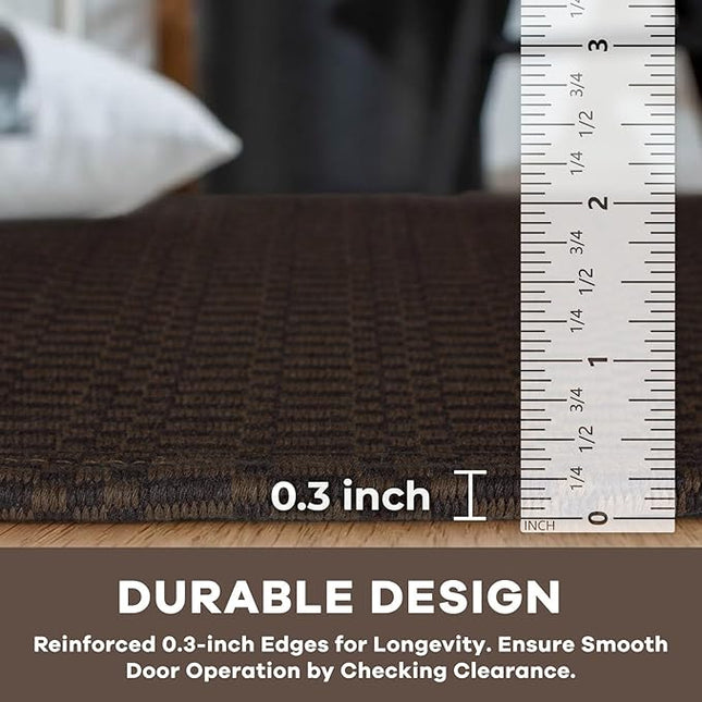KOZYFLY Washable Runner Rug 2x5 Ft Runners for Hallways Rubber Backed Throw Rug, Braided Cotton Entryway Runner Indoor, Carpet Runners for Hallway Kitchen Entryway Bedroom, Dark Coffee/Brown