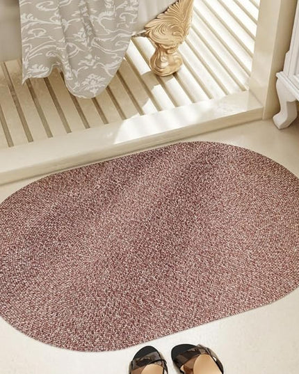 Seasons SE75 Summer Red 3' x 5' Oval - Braided Area Rug, Home Decor, Floor Mat or Bedroom Rug - Easy Care, Ideal for High Traffic Areas in Hallway and Living Room - Made in USA