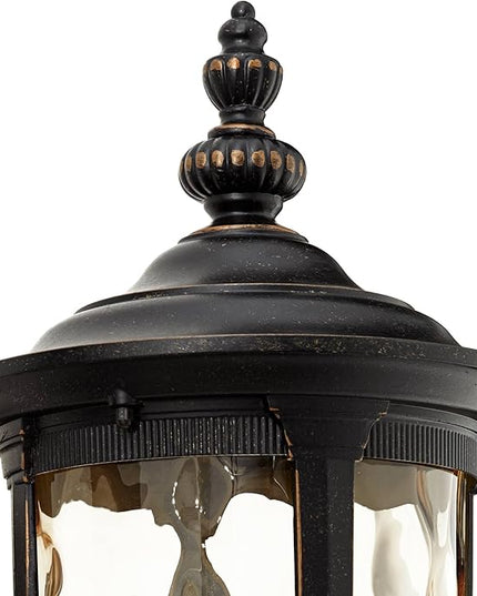 John Timberland Bellagio European Outdoor Wall Light Fixture Sconce Bronze Aluminum 21" Hammered Glass Decor for Exterior House Porch Patio Outside Deck Garage Yard Front Door Garden Home