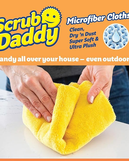 Scrub Daddy Household Cleaning Supplies - The Microfiber BBQ Bundle - Includes 2 Microfiber Towels, 1 Grill Brush & PowerPaste Cleaning Paste with 1 Scrub Mommy Sponge