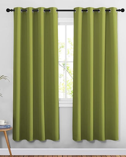 NICETOWN Room Darkening Curtains for Doorway 78 inches Long, Grommet Privacy Door Curtains Room Darkening Thermal Drapes for Bedroom/Christmas Day, Fresh Green, 2 Panels, W52 x L78