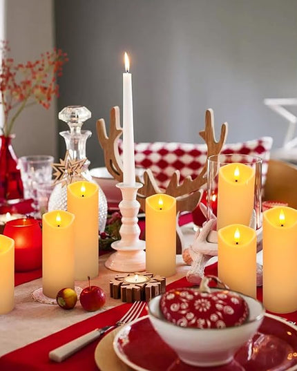 24 Pack Christmas Decoration Flickering Flameless Candles, Battery Operated Candles,LED Candles for Home Decor,Wedding,Halloween,Birthday,Valentine'sDay (D2.2 xH 5" 6" 7" Ivory)