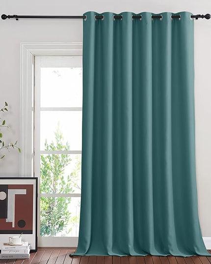 NICETOWN Blackout Room Darkening Window Curtain - Thermal Insulated Solid Grommet Blackout Patio Door Curtain/Drape for Living Room (Sea Teal, 1 Panel, 80 by 95-inch)