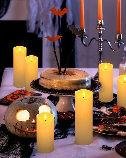 24 Pack Christmas Decoration Flickering Flameless Candles, Battery Operated Candles,LED Candles for Home Decor,Wedding,Halloween,Birthday,Valentine'sDay (D2.2 xH 5" 6" 7" Ivory)