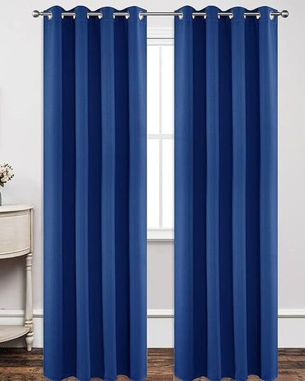 Joydeco Blackout Curtains 120 inches Long 2 Panels Set, Thermal Insulated Long Curtains & Drapes 2 Burg, Room Darkening Grommet Drapes for Bedroom Living Room Windows (W52 x L120 Inch, Royal Blue)