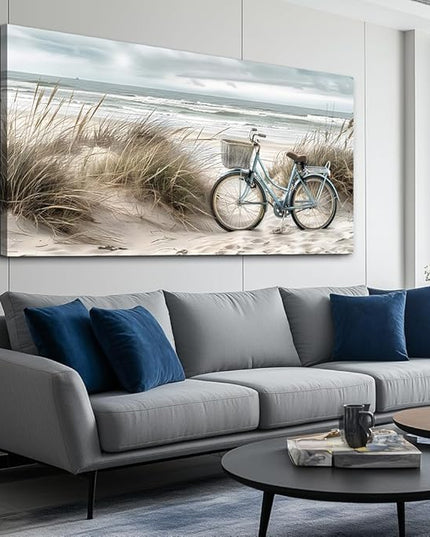 ERQINHUA Large Wall Canvas Picture Aesthetics Painting With Printed Wall Art For Restaurant Marine Beach Landscape Painting Wall Decor For Office Living Room Bedroom Home Decoration 30 X 60 Inches