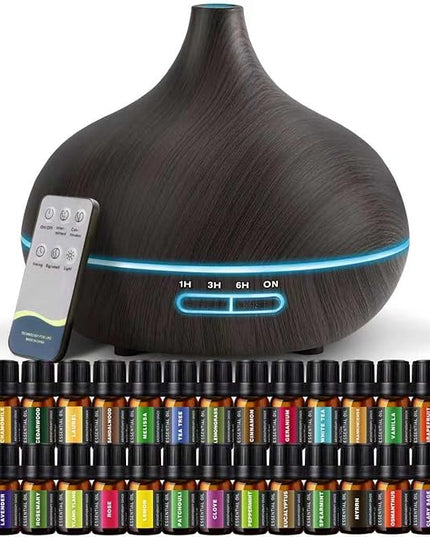 SACATR 550ml Oil Diffuser with 30x5 mL Essential Oils, Ultrasonic Technology, Remote Control for Home Office