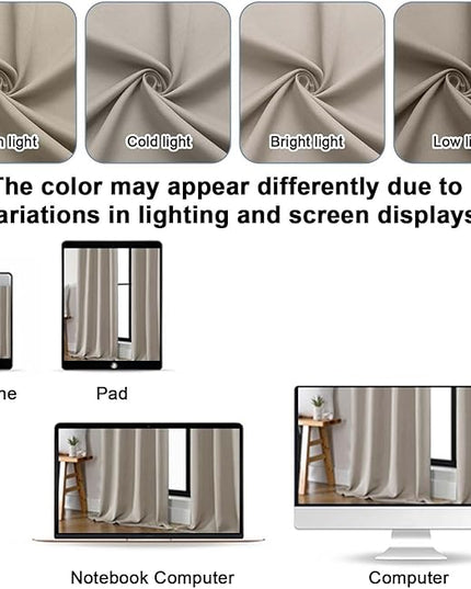 Gwine Stone Blackout Curtains for Bedroom 96 Inch Length, Room Darkening Energy Saving Black Out Curtains for Living Room, Window Treatment Drapes with Rod Pocket, Each 50" Wx96 L, 2PC