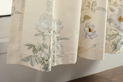 Maison d' Hermine Curtains for Living Room 100% Cotton 96 inch Length One Panel Light Filtering Curtains for Bedroom Windows with Rod and Loop Pockets Drapes (Villette Dove Grey, 50" W x 96" L)