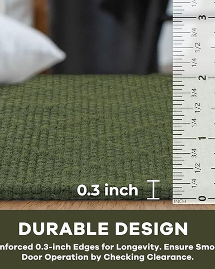 KOZYFLY Runner Rug 2x8 Ft Washable Runners for Hallways Non Slip Rubber Backed Kitchen Runners, Braided Cotton Entryway Runner Indoor, Floor Carpet for Hallway Kitchen Entryway, Dark Green
