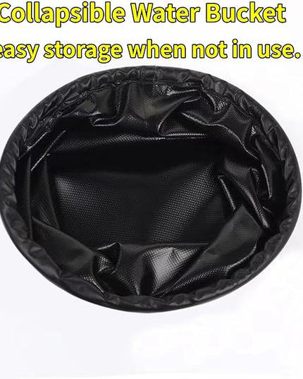 Grill Brush Collapsible Water Bucket for Grill Cleaning, Camping, and Outdoor Activities (Only Water Bucket No Grill Brush)-Black