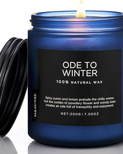 M&SENSE Ode to Winter Scented Candle for Home Natural Soy Wax Non Toxic Cotton Wick Winter Scent, 7.05oz Up to 50 Hours Burn Time Gifts for Christmas Holiday