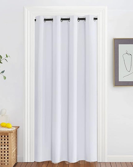 NICETOWN Room Darkening Greyish White Curtain for Bedroom - Grommet Privacy Light & Sound Reducing Window Treatment Doorway Curtain & Drape for Living Room (1 Panel, W52 x L78)