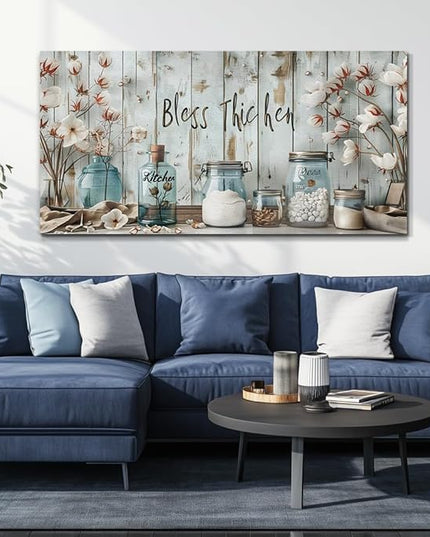 ERQINHUA Large Wall Decor Canvas Painting Wall Art For Living Room Dining Room Decoration Kitchen And Dining Room Painting Artwork Print Picture For Office Bedroom Modern Home Decor 24x48 Inches