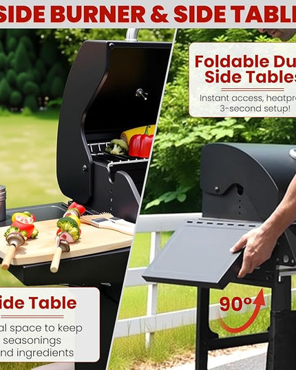 Q039-2-Burner Gas Grill with 234 SQ.IN. Outdoor Grill with 16,000 BTU,Propane Grills with Top Cover Lid,Grills Outdoor Cooking for Camping,Balcony,Patios,Garden