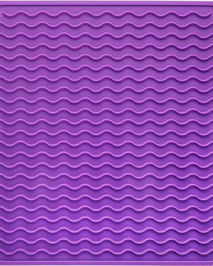Silicone Dish Drying Mat for Multiple Usage,Easy clean,Eco-friendly,Heat-resistant Silicone Mat for Kitchen Counter or Sink,Refrigerator or Drawer liner Purple M 12 inches x 12 inches