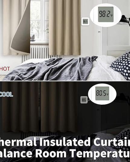 BGment 100% Blackout Curtains for Bedroom 72 Inch Length 2 Panels, Thermal Insulated Room Darkening Curtains Rod Pocket Soundproof Bedroom Living Room Window Curtains, Sand, Each 42 Inch Wide
