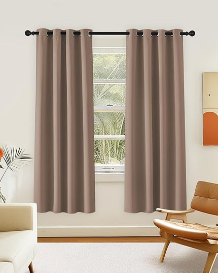 NICETOWN Room Darkening Curtain for Living Room - Energy Saving Thermal Insulated Grommet Room Darkening Curtain/Drape for Bedroom (1 Panel, 46 by 72, Cappuccino)
