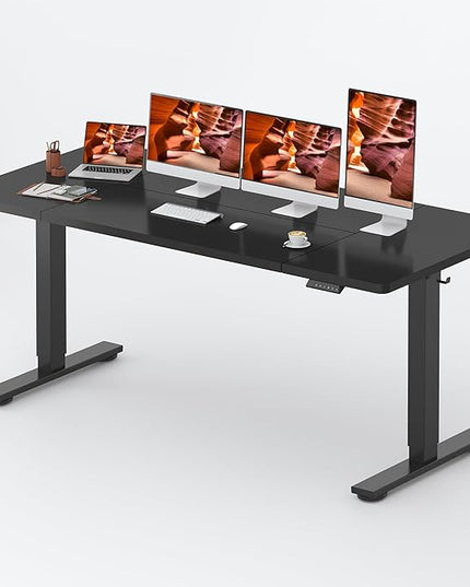 Adjustable Standing Desk, Large 79x31 Inches Standing Desk with Cable Management, Height Adjustable Home Office Computer Desk with with Cup Holder & Memory Preset