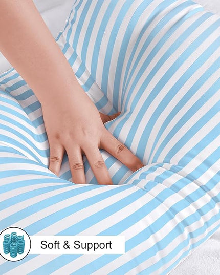EIUE Bed Pillows for Sleeping 2 Pack Queen Size，Super Soft Down Alternative Microfiber Filled Pillows,Pillows for Side and Back Sleepers,20 x 30 Inches,Blue