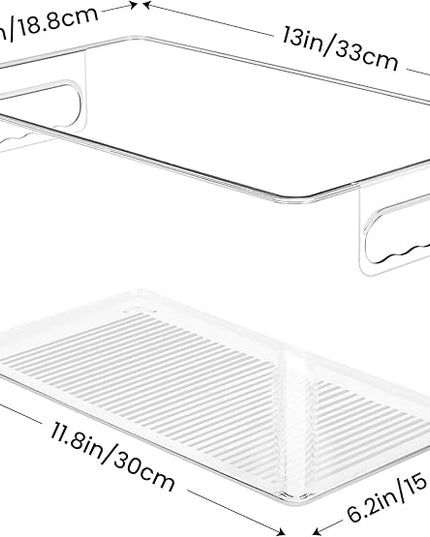 YIHONG Clear Plastic Storage Bins, 8 Pack Pantry Organizer Bins with Handle for Kitchen, Freezer,Cabinet,Closet Organization and Storage(XL)