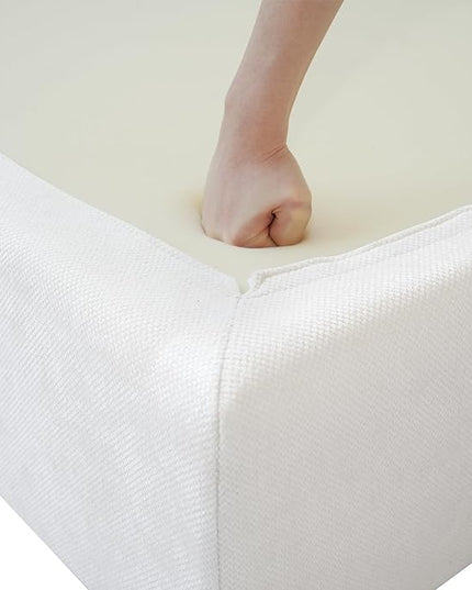 WJShome Modern Ottoman Module for Living Room, Cushion Covers Removable, Minimalist Comfy Breathable Footstool,White