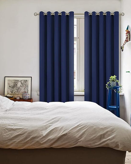 BGment Blackout Curtains for Bedroom - Grommet Thermal Insulated Room Darkening Curtains for Living Room, Set of 2 Panels (70 x 84 Inch, Navy Blue)