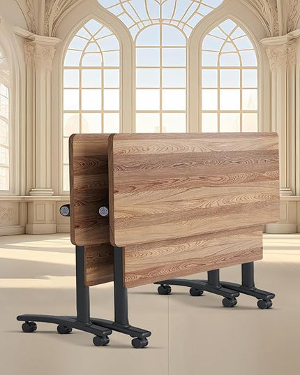 Conference Room Table with Flip-Top Design for Dynamic Meetings, Business Table Computer Desk with Heavy-Duty Frame,Foldable Seminar Meeting Tables for Home Office (2, C, 47.2IN)