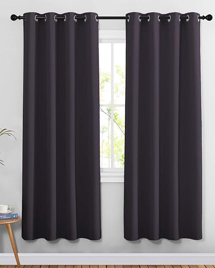 NICETOWN Greyish Purple Doorway Curtains 78 inches Long for Bedroom, Grommet Window Treatment Thermal Insulated Privacy Blackout Curtains & Drapes for Living Room, Set of 2, W52 x L78
