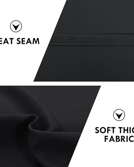 DWCN Blackout Curtains for Bedroom – Thermal Insulated Room Darkening Drapes for Living Room, Black, W 42 x L 84 Inch, Set of 2 Rod Pocket Curtain Panels