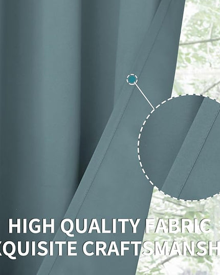 BGment Room Darkening Curtains 63 Inches Long - Grommet Thermal Insulated Drapes Window Treatment Curtains for Bedroom, 2 Panels, 70 x 63 Inch, Stone Blue