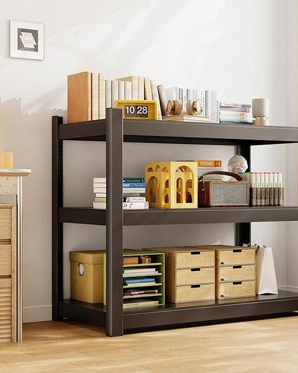 CJF Metal Storage Shelves, 3-Tier Garage Shelving Unit, Heavy Duty Adjustable Metal Shelving for Garage, Basement, Pantry, Warehouse-Black (36 "H x 36" W x 16" D)