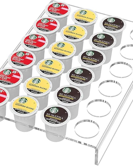 AITEE Acrylic K Cup Drawer Organizer, Clear K Cup Organizer Tray for Drawer or Countertop Storage, Hold 24 Coffee Capsules,K Cup Coffee Pod Holder for Office and Kitchen K Cup Storage (9.6x13.2Inches)