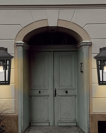 Darkaway 2pcs Outdoor Sconce Lights Wall Light Fixtures, 14inch Large Porch Light Outdoor Wall Anti-Rust Black Aluminum with Glass for Patio Yard Doorway Garage