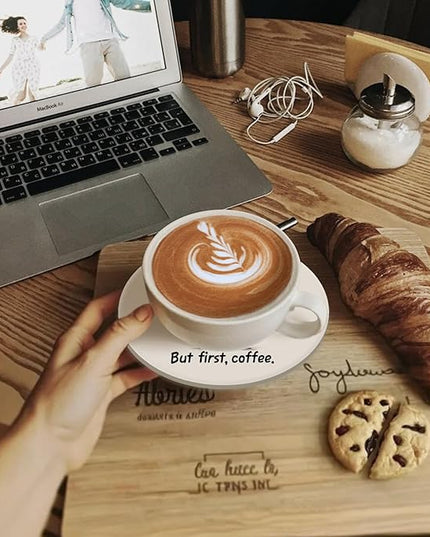 zcyhtqp, But First Coffee, Funny Absorbent Round Ceramic Stone Coasters Set of 4 with Cork Base, Funny Coffee Coasters, Cat Lover, Gifts for Home, Kitchen, Office Table Décor