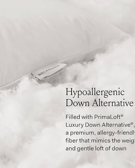 BOLL & BRANCH Down Alternative Pillow - Firm, King - Cooling Shell - Hypoallergenic Primaloft Luxury Down Alternative Fill - Superior Support