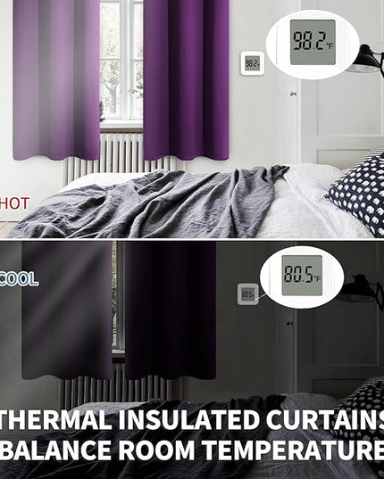 BGment Blackout Curtains - Grommet Thermal Insulated Room Darkening Bedroom and Living Room Curtain, Set of 2 Panels (52 x 95 Inch, Royal Purple)
