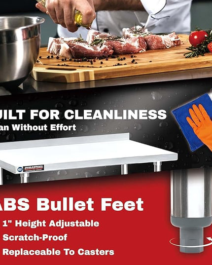 DuraSteel NSF Stainless Steel Table - 24 x 48 Inch Metal Work Table w/Undershelf - Commercial Kitchen, Restaurant, Garage, Laundry - Outdoor Stainless Steel Prep Tables Countertop Island Grill Small
