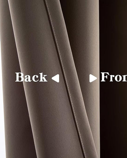Blackout Curtains 72 Inch Length 2 Panels Set, Black Out Curtains for Bedroom 72 Inch Long, Grommet Energy Saving Room Darkening Drapes for Living Room Window Khaki(W52 x L72)