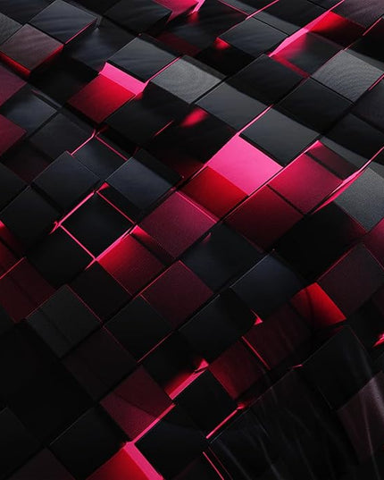 Geometric Pink Black Comforter Set,Light Honeycomb 3 Piece Bedding Set Full Size for Teen Boys,Modern Quilt Set Geometry Decor,Microfiber Lightweight 1 Comforter 2 Pillowcases All Season