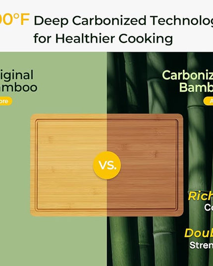 Extra Large Bamboo Cutting Board for Kitchen - 18 Inch Wood XL Cutting Boards with Juice Groove and Handles, Wooden Chopping Board for Meat, Cheese, Fruit & Vegetables (Pre Oiled, Brown)