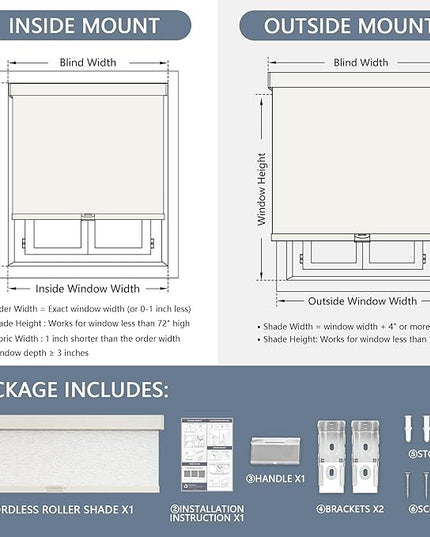AOSKY Blackout Roller Shades Cordless Blinds for Windows, Free-Stop Shades with Valance, Thermal Insulated Fabric, UV Protection, Blinds for Home and Office (55" W x 72" H, Linen Beige
