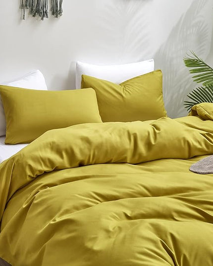 CLOTHKNOW Moss Green Queen Comforter Set 3Pcs Chartreuse Bedding Comforter Sets Green Yellow Queen Comforter Yellownish Green Comforter with 2 x Pillow Cases