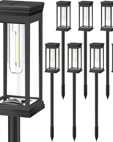 BesLowe 【Upgraded】 Solar Pathway Lights Outdoor, 8-Pack Large LED Solar Light Outdoor Waterproof, Super Bright Outside Lights for Yard, Sun-Powered Landscape Lighting for Garden Walkway, Cool White