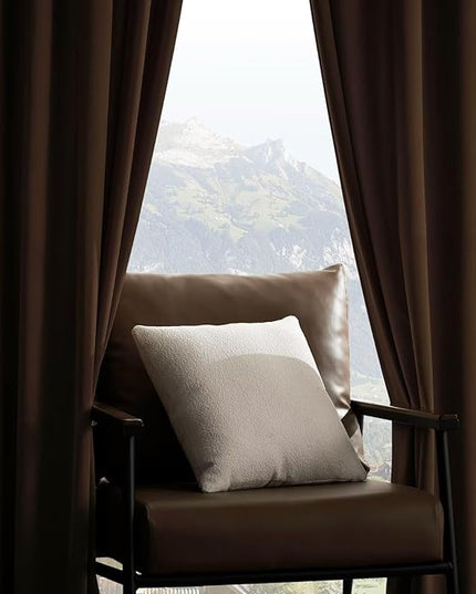 Joydeco Camel Brown Velvet Curtains 120 inch Length 2 Panels, Luxury Blackout Rod Pocket Thermal Insulated Window Curtains, Super Soft Room Darkening Drapes for Living Room Bedroom,W52 x L120 inches