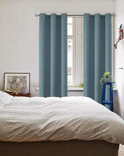 BGment Room Darkening Curtains 84 Inches Long - Grommet Thermal Insulated Drapes Window Treatment Curtains for Bedroom, 2 Panels, 42 x 84 Inch, Stone Blue