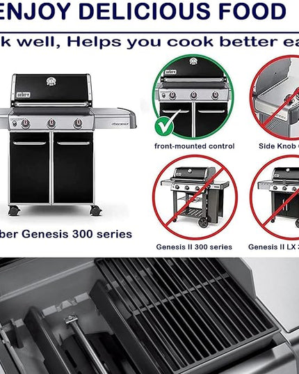 Heat Deflector Flavorizer Bars Porcelain Steel Gas Grill Replacement Parts for Weber Genesis 300 Series E310 E320 E330 S310 S320 S330 EP/CEP-310 EP/CEP-320 EP/CEP-330, 17.5 inch Heat Shield Plates